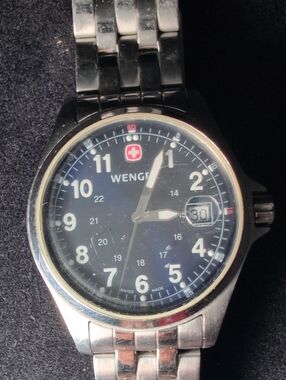 Wenger Men's Black Dial Stainless Steel Self-winding Watch with Date